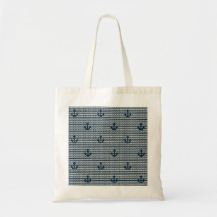 Cute Navy Anchor and Rope Tote Bag
