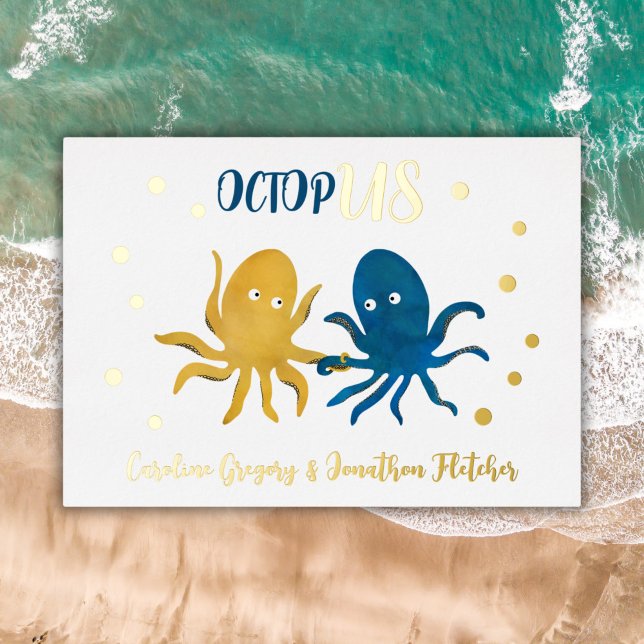 Cute Navy and gold octopus ocean wedding (Creator Uploaded)