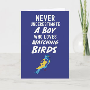 Cute Navy Blue Birding Cards For Boys For Kids