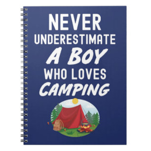 Cute Navy Blue Camping Gifts For Baby Boys Kids Notebook