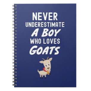 Cute Navy Blue Goat Gifts For Baby Boys Farmer Notebook