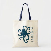 Cute Navy Blue Octopus Illustration