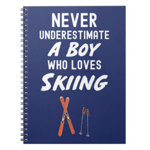 Cute Navy Blue Skiing Gifts For Baby Boys Kids Ski Notebook