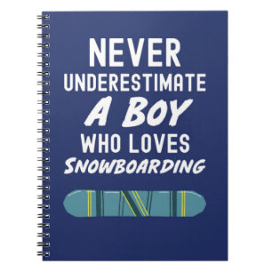 Cute Navy Blue Snowboarding Gifts For Baby Boys Notebook