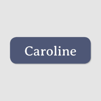 Cute Navy Blue Typography Modern Name Personalised Tag