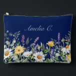 Cute Navy Blue Watercolor Wildflowers Cosmetic Bag<br><div class="desc">Personalise and gift this cute floral cosmetic bag for your favourite girl on the go.  
Perfect for Birthdays,  Mother's Day and Holidays. 
Thank you for Visiting & Shopping in my store.
All My Love,  Fluid,  Digital,  Dotted & Graphic Arts</div>