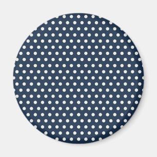Cute Navy Blue White Tiny Little Polka Dots Gifts Magnet