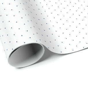 Cute navy blue white tiny polka dot pattern gift wrapping paper