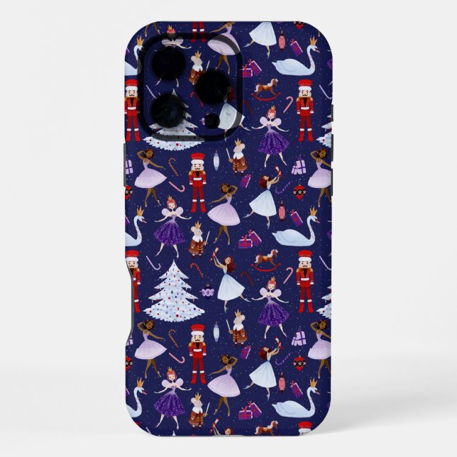 Cute Navy Nutcracker Christmas Pattern iPhone Case (Back)