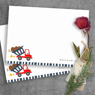 Cute Navy Yellow Dump Truck Any Age Birthday  Card