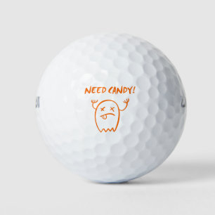 Cute Need Candy Halloween Ghost Dark Monotone Golf Balls