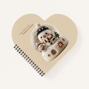 Cute Needle Felted Snowman Snowglobe Notebook