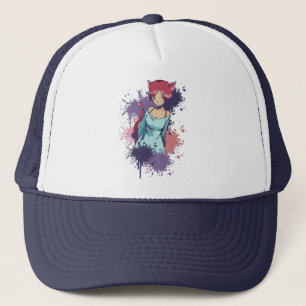Cute Neko Girl - Cherry Cat Girl Trucker Hat