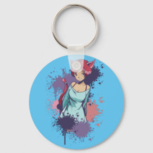 Cute Neko Girl Key Ring