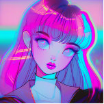 Cute Neon Anime Girl Cutout Standing Photo Sculpture<br><div class="desc">Cute neon anime girl Cutout</div>