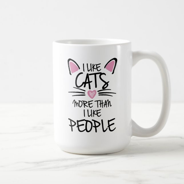 Cute Neon Cat Mug – Kawaii Glow Heart Design (Right)