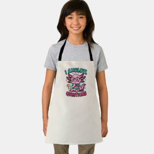 Cute Nerd Axolotl I Axolotl Questions Marks Meme Apron