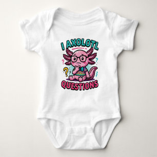 Cute Nerd Axolotl I Axolotl Questions Marks Meme Baby Bodysuit