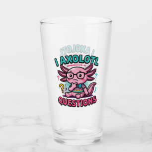 Cute Nerd Axolotl I Axolotl Questions Marks Meme Glass