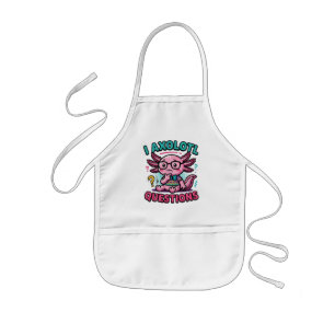 Cute Nerd Axolotl I Axolotl Questions Marks Meme Kids Apron
