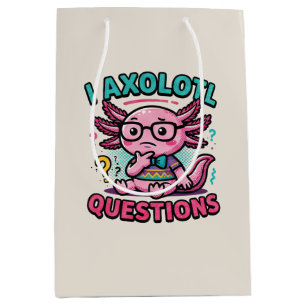 Cute Nerd Axolotl I Axolotl Questions Marks Meme Medium Gift Bag