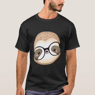 Cute Nerd Glasses Sloth Face Sloths Animal T-Shirt