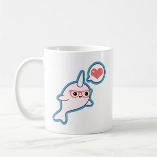 Cute Nerd Narwhal Coffee Mug