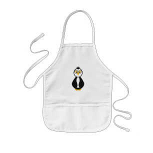 Cute Nerdy Penguin Kids Apron