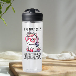 Cute Nerdy Unicorn Water Bottle: Shy and Adorable Bottle