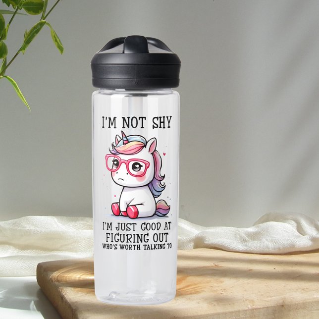 Cute Nerdy Unicorn Water Bottle: Shy and Adorable Water Bottle (Creator Uploaded)