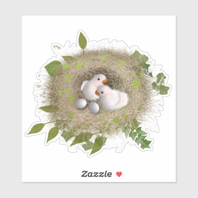 Cute nest of birds Custom-Cut Vinyl Sticke (Sheet)