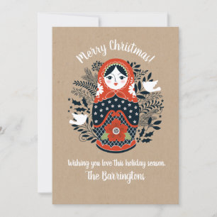 Cute Nesting Doll Christmas Photo Card