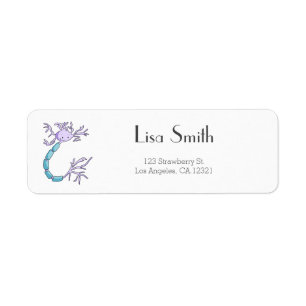 Cute Neuron Cartoon Personalised Return Address Label