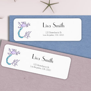 Cute Neuron Cartoon Personalised Return Address Label