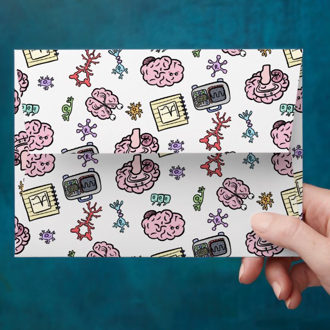 Cute Neuroscience Pattern Envelope (Hand)