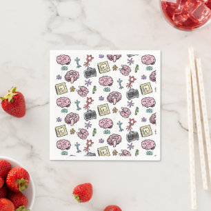 Cute Neuroscience Pattern Napkin