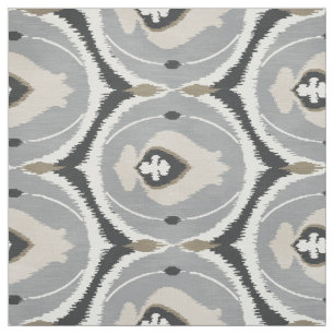Cute neutral black and grey ikat tribal patterns fabric