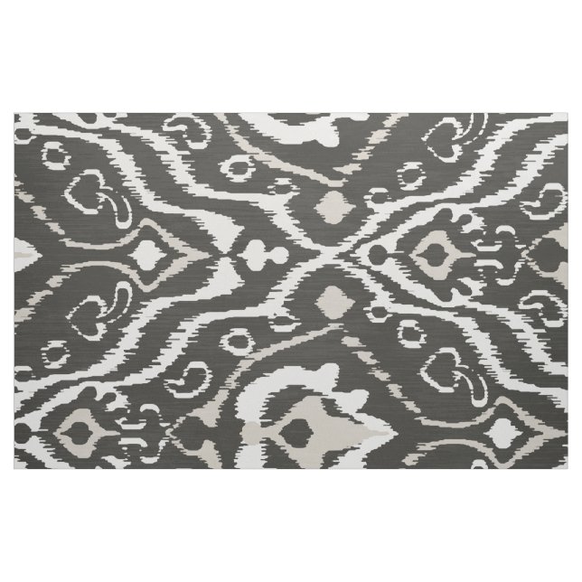 Cute neutral black and white ikat tribal patterns fabric (Fat Quarter)
