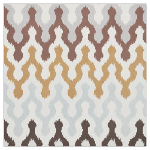 Cute neutral brown gold grey chevron ikat pattern fabric