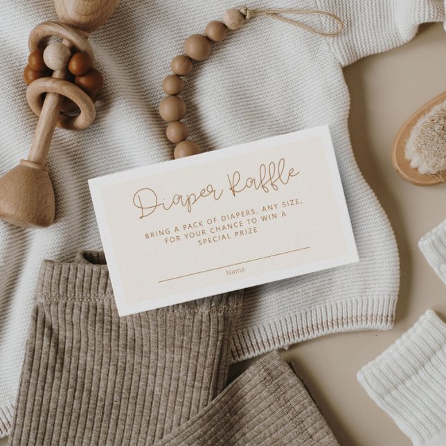 Cute Neutral Diaper Raffle Baby Shower Enclosure Card (Creator Uploaded)