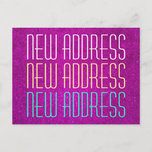 Cute new address typography postcards