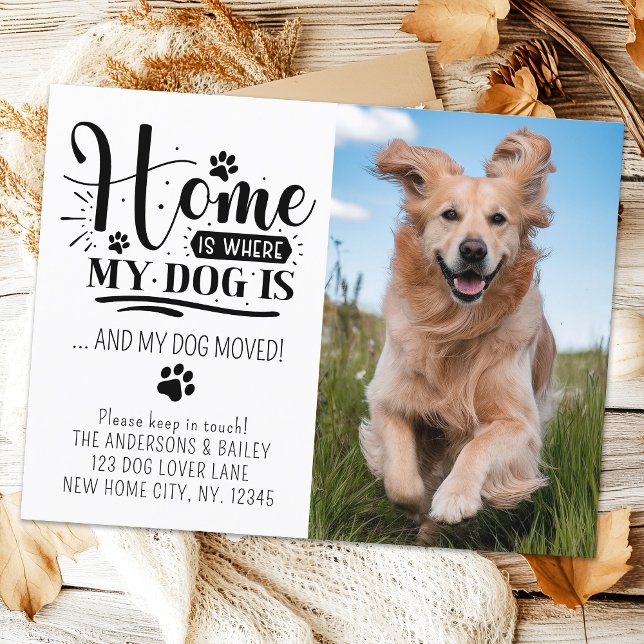 Cute New Address We've Moved Pet Photo Dog Moving Postcard (Creator Uploaded)