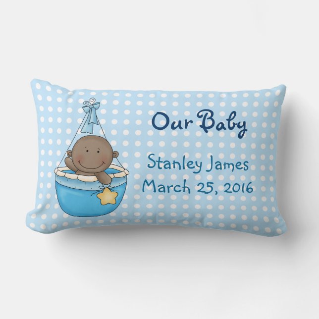 Cute New Baby Boy Pillow (Front)