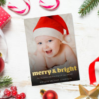 Cute New Baby Christmas Photo Birth Announcement
