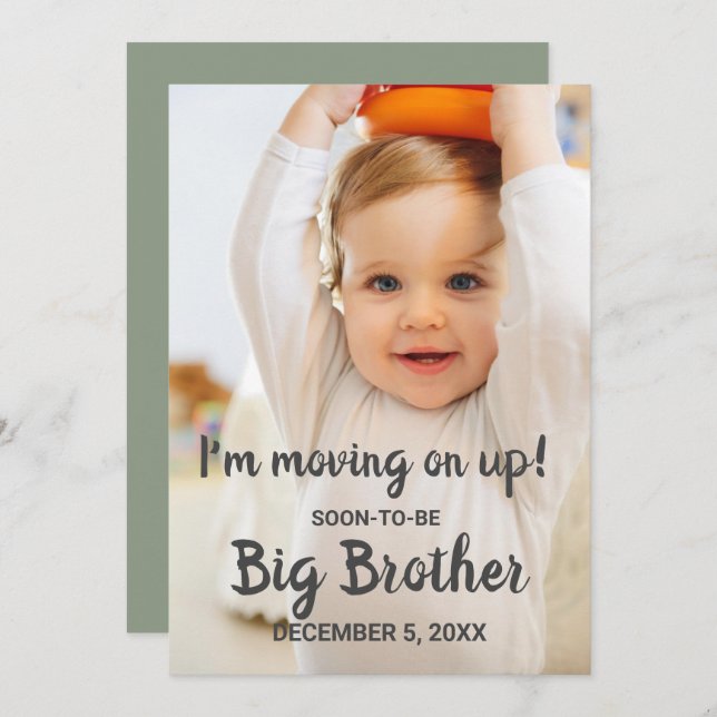 Cute New Big Brother Pregnancy Announcement Photo (Front/Back)