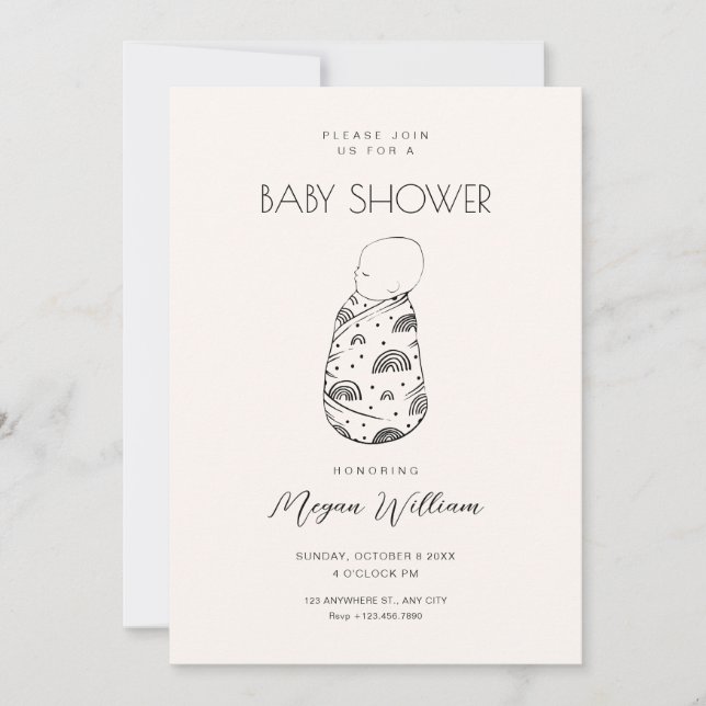 Cute New born baby sleep Invitation (Front)