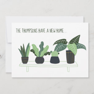 Cute New Home Address Change Potted Plants Moving Announcement