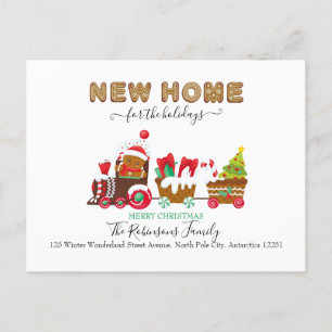Cute New Home Holidays Christmas Moving Announcement Postcard