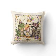 Cute New Orleans Baby Animals Throw Pillow
