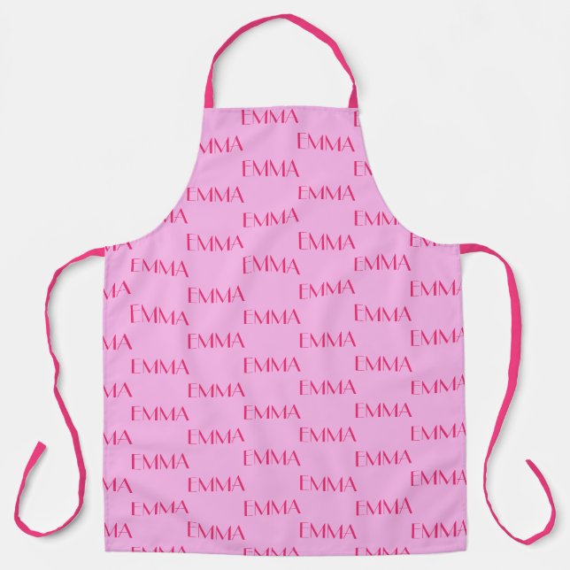 Cute New Pink Monogram Bakers Apron (Front)